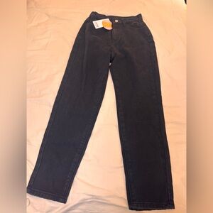 Black Straight-Leg Pants Jeans